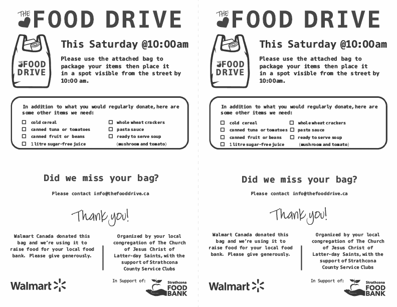 Alberta Food Drive Flyer